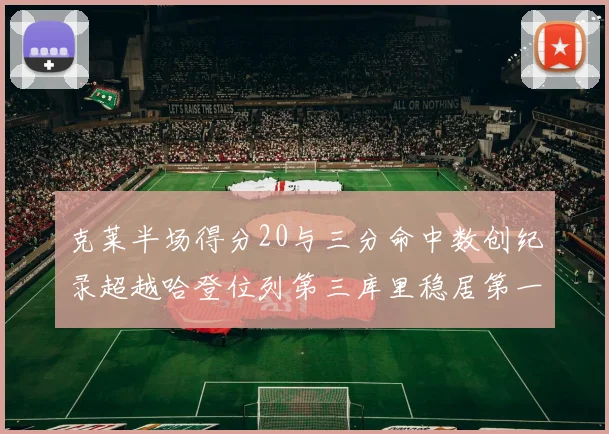 克莱半场得分20与三分命中数创纪录超越哈登位列第三库里稳居第一