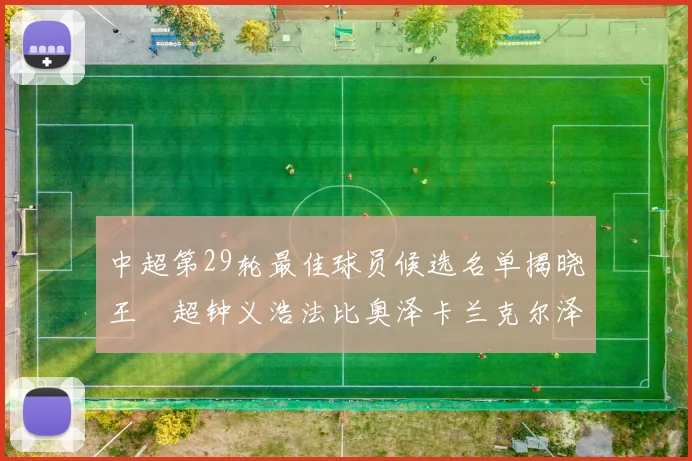 中超第29轮最佳球员候选名单揭晓王燊超钟义浩法比奥泽卡兰克尔泽齐聚争夺荣耀